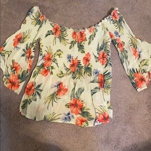 Hollister floral off the shoulder top